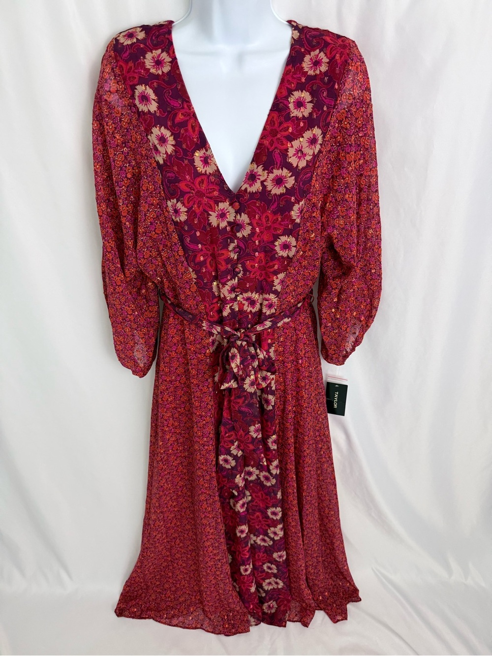 NWT Taylor Double Lined Long Dress Size 12